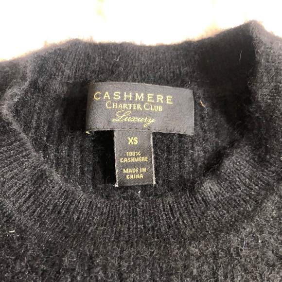 Charter Club Black Cashmere Sweater - Picture 2 of 9